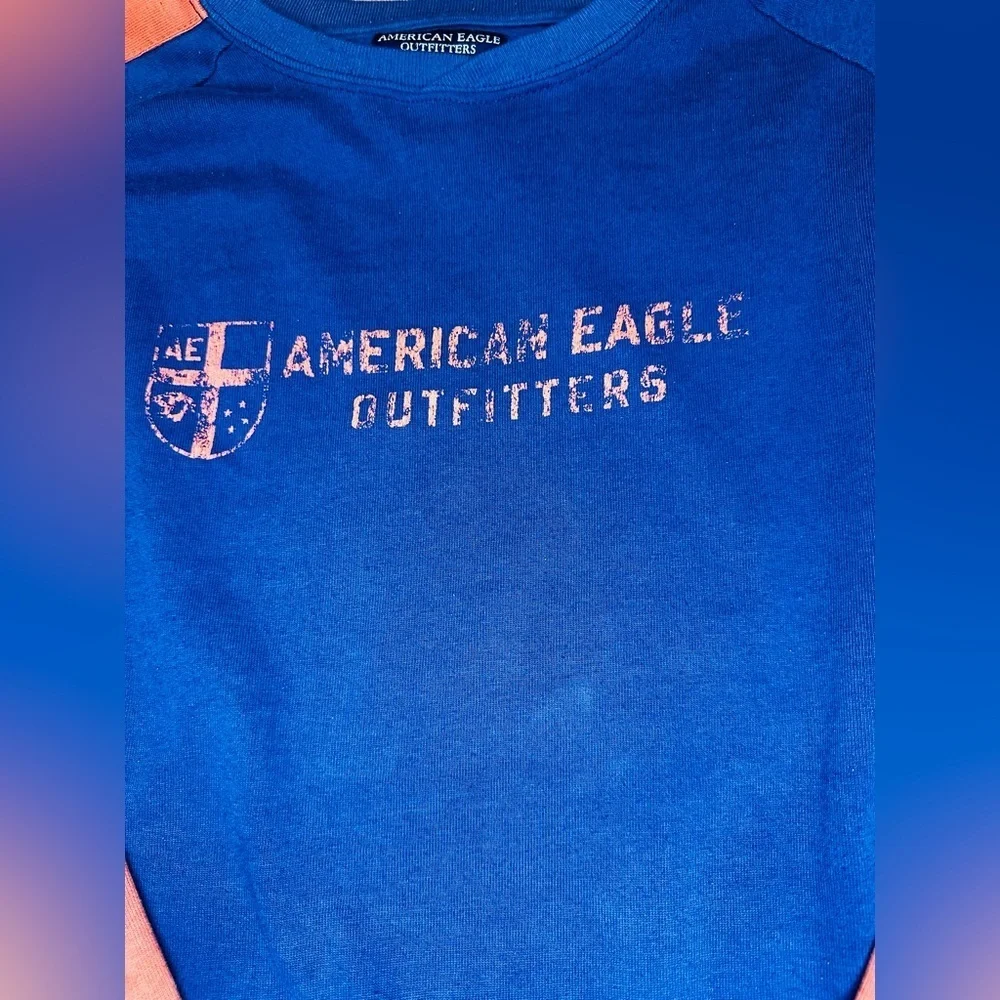 American Eagle Outfitters Blue Long Sleeve Tee